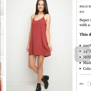 brandy red slip dress